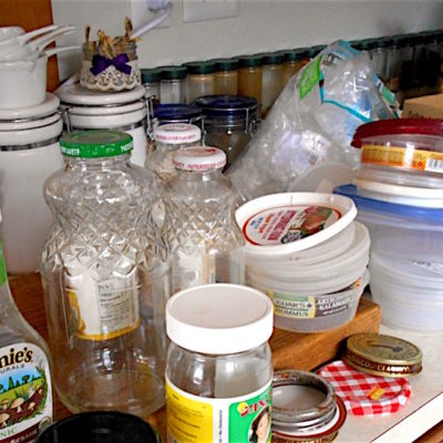 recyclables from kitchen